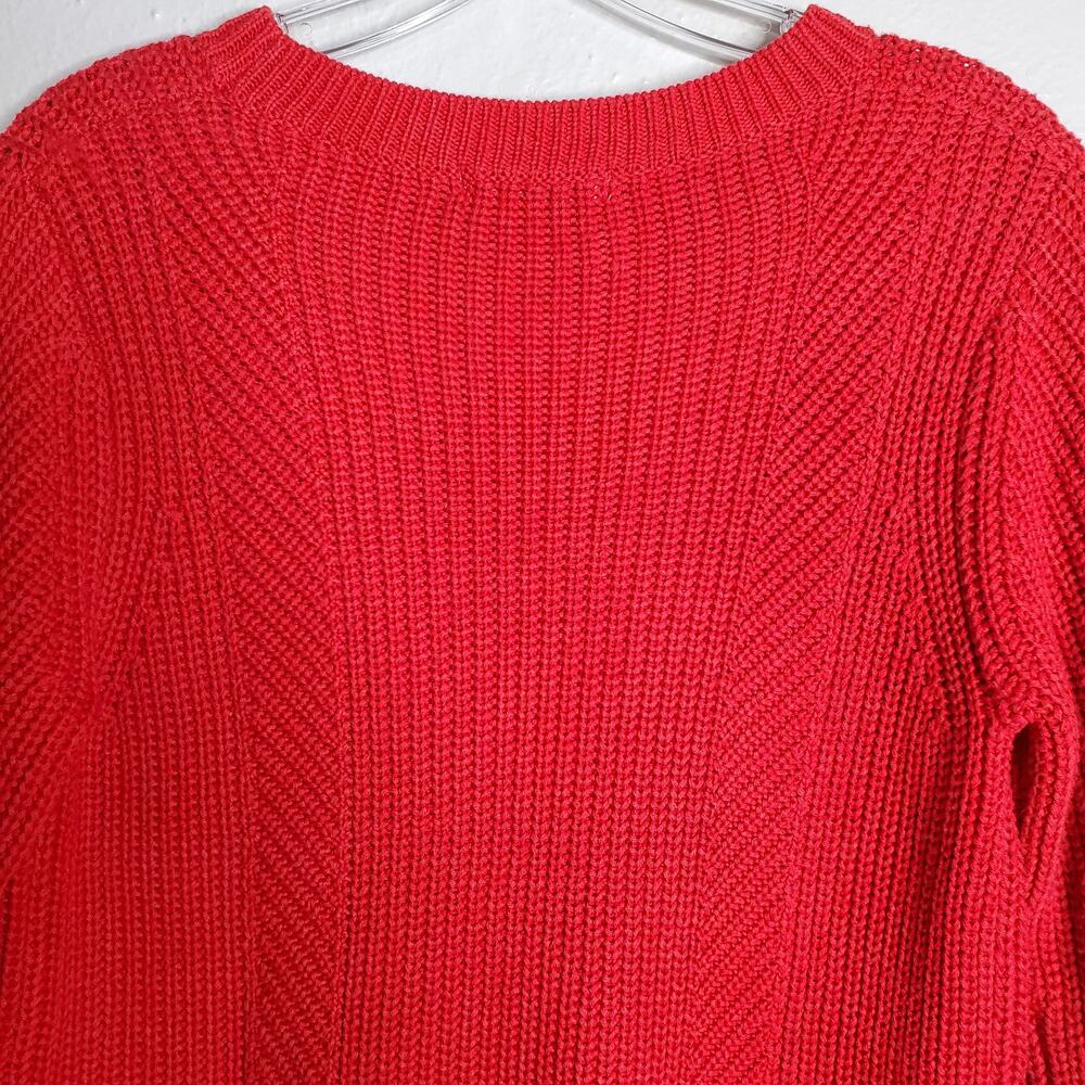Minimalist Casual Cable Knit Sweater Free Size Red Preppy Classic Basic Moussy - Picture 8 of 12